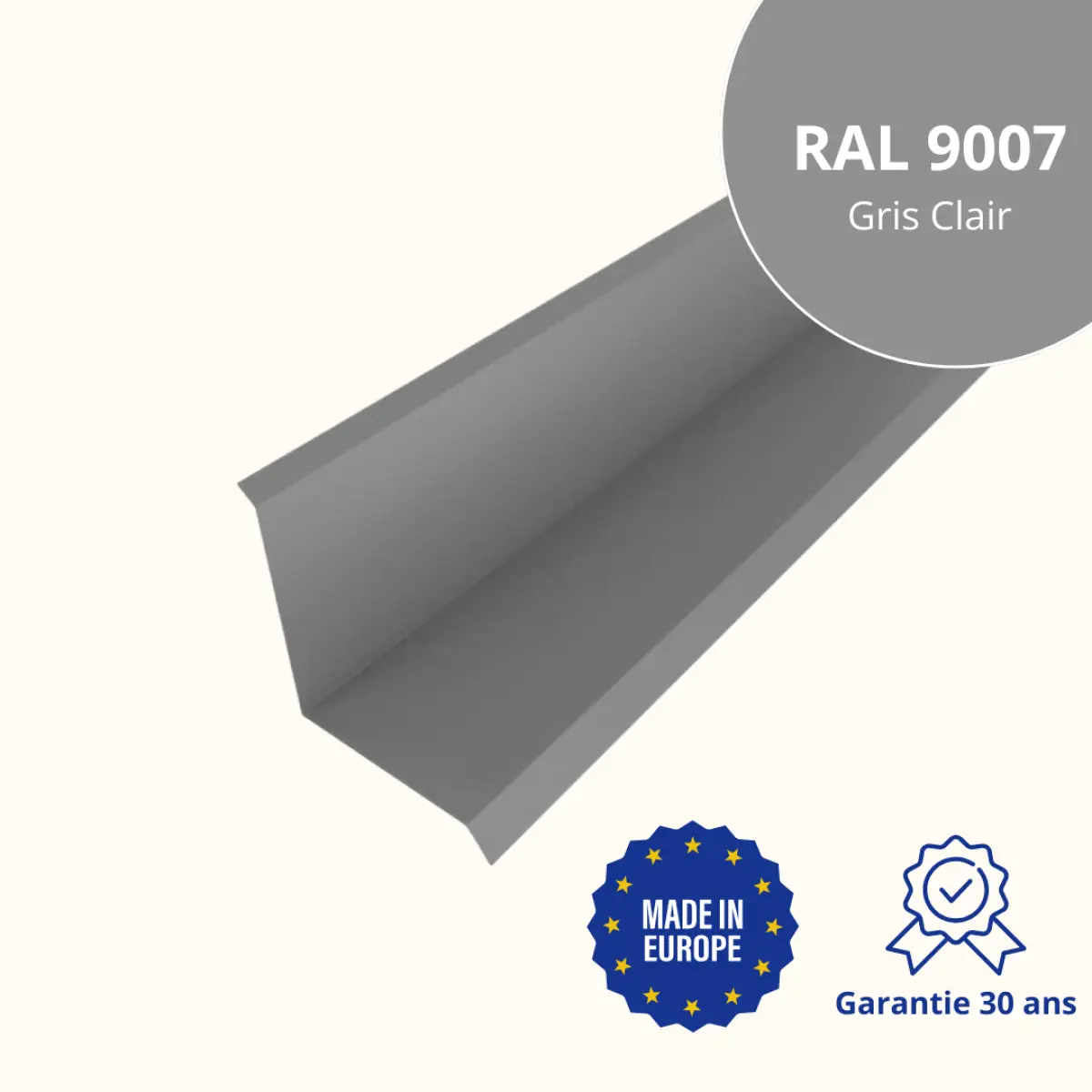 Solin de toiture Gris Clair brillant