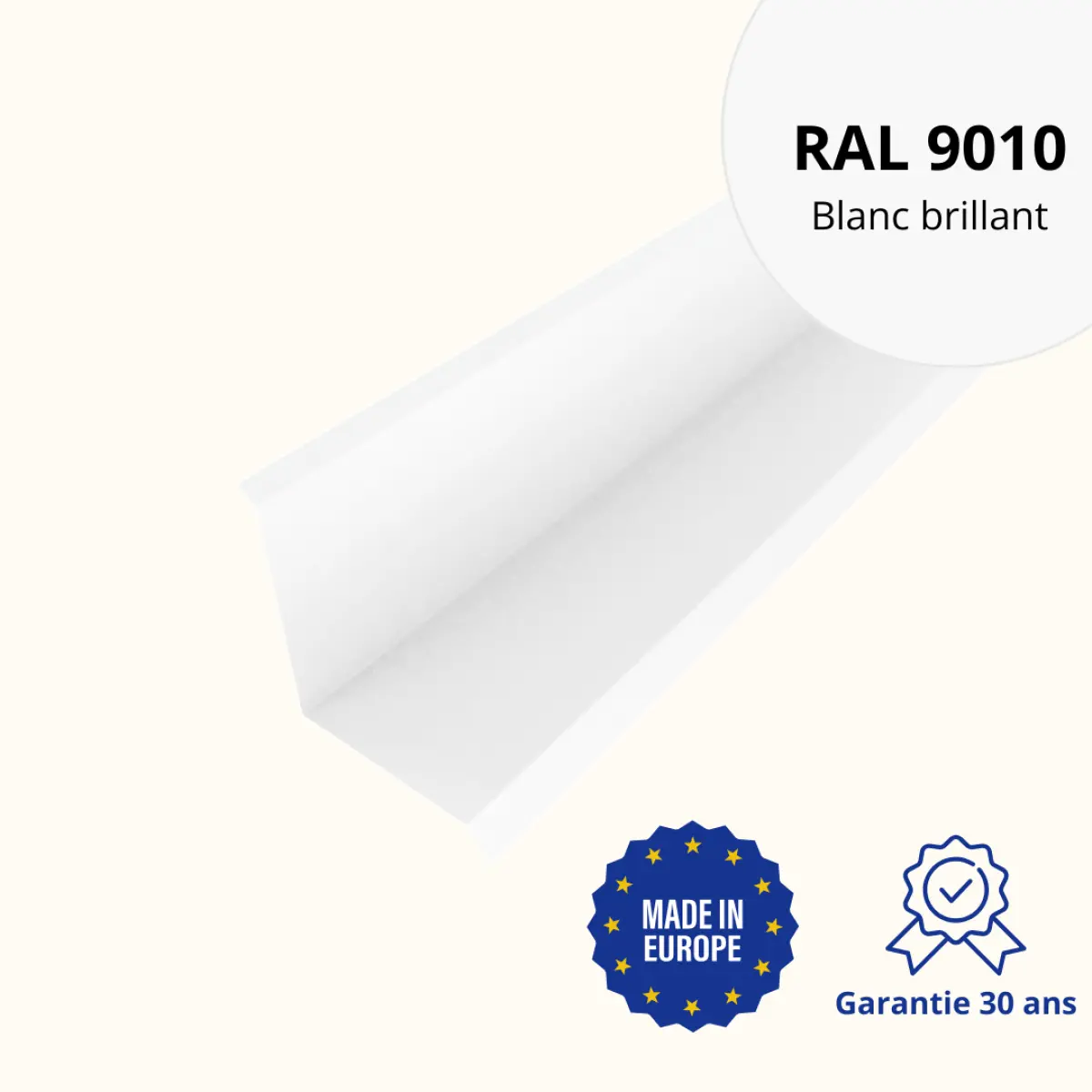 Solin de toiture Blanc Brillant