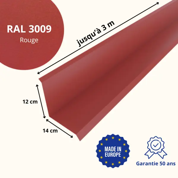 Solin de toiture Rouge mat - 2