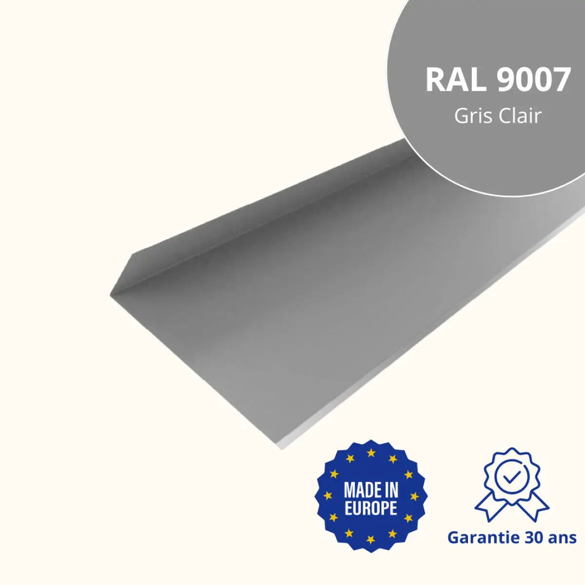 Solin de haut de cheminée Gris Clair Brillant