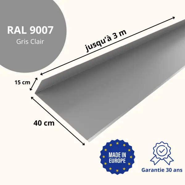Solin de haut de cheminée Gris Clair Brillant - 2