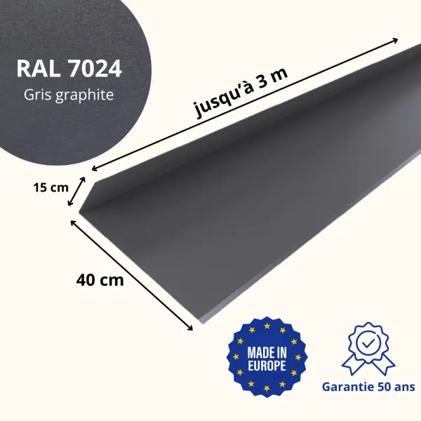 Solin de haut de cheminée Gris Graphite Mat - 2