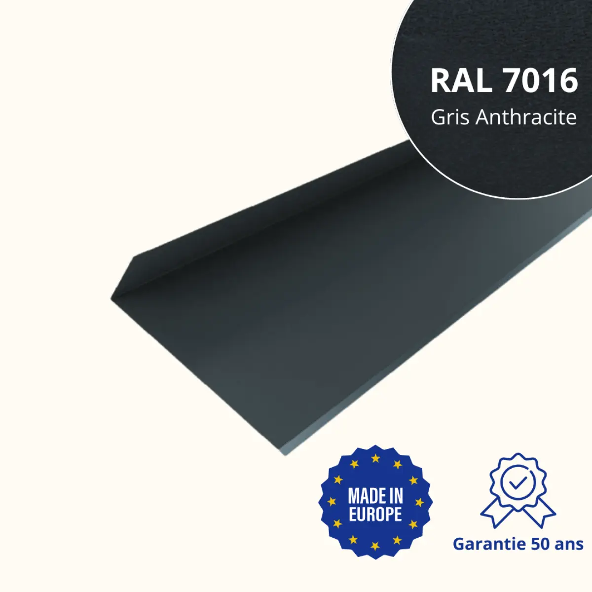 Solin de haut de cheminée Gris Anthracite Mat