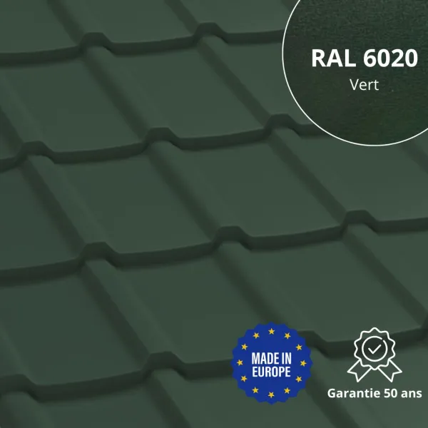 Tôle imitation tuile Allano Vert mat - 1