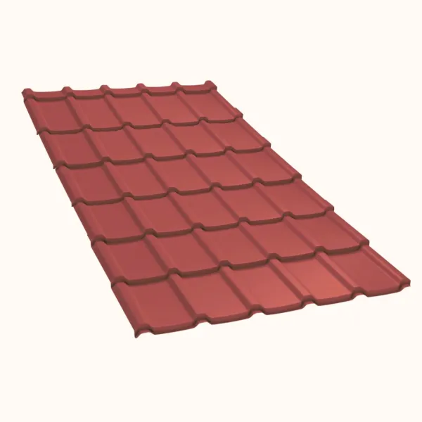 Tôle imitation tuile Allano Rouge mat - 4