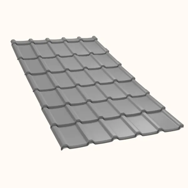 Tôle imitation tuile Allano Gris Clair brillant - 4