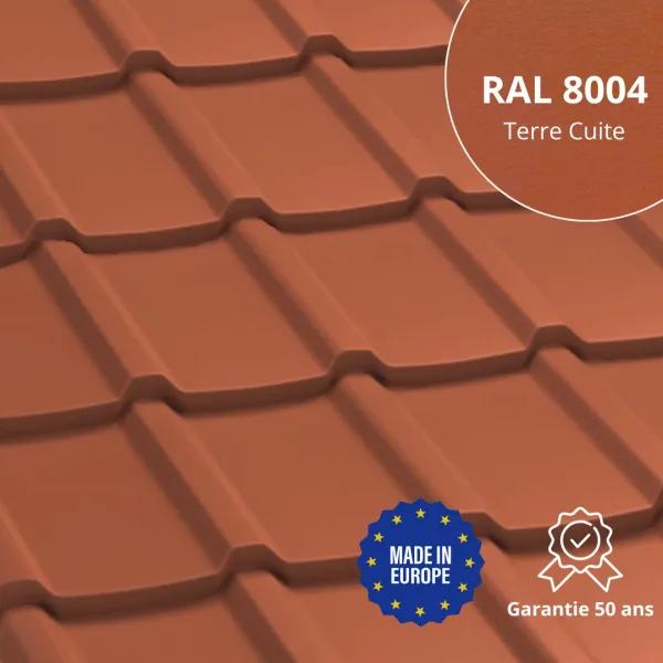 Tôle imitation tuile Allano Terre Cuite Mat