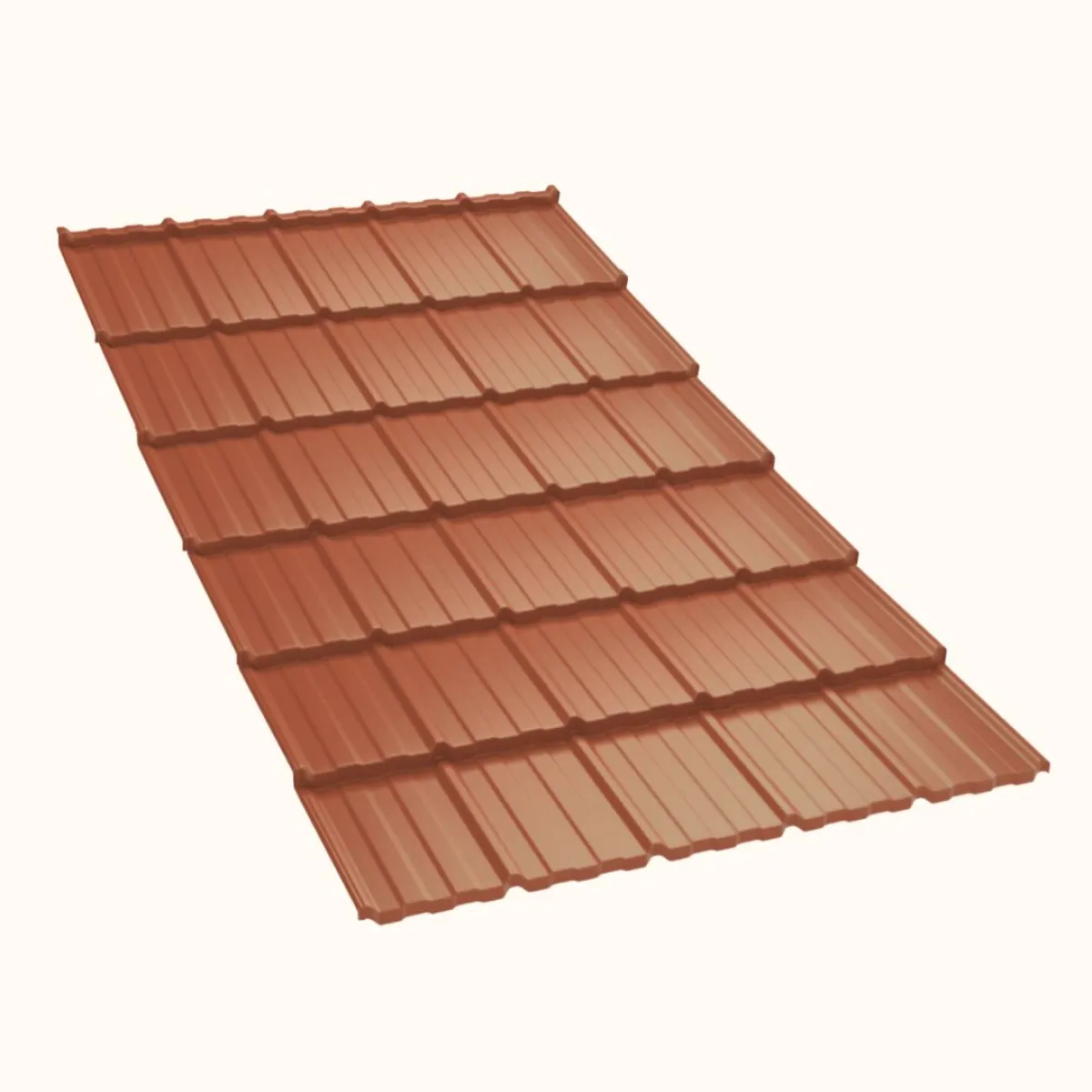 Tôle imitation tuile Horizon Terre Cuite mat