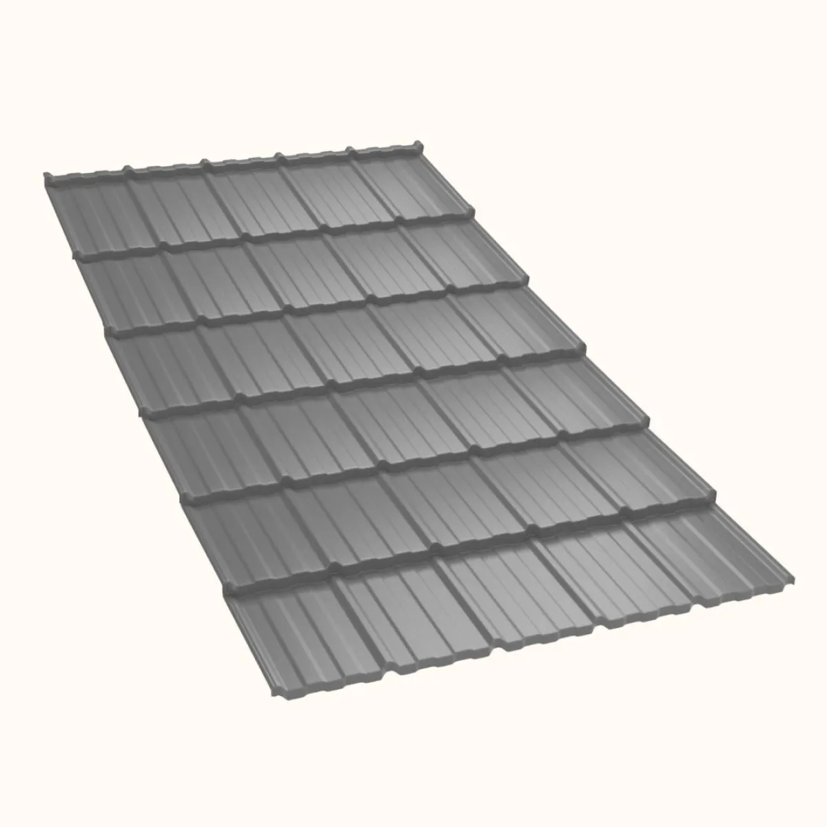 Tôle imitation tuile Horizon Gris Clair brillant