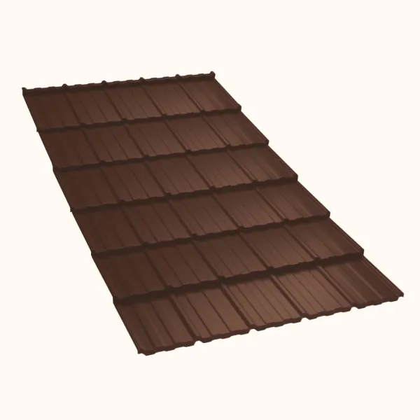 Tôle imitation tuile Horizon Marron mat - 9