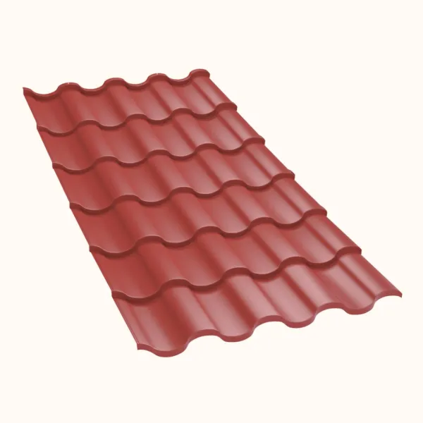 Tôle imitation tuile Centro Rouge mat - 8