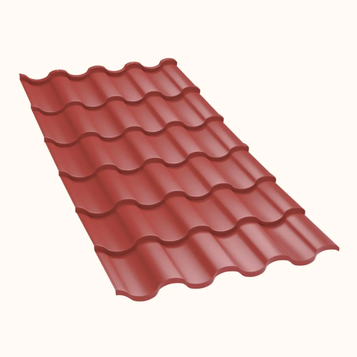 Tôle imitation tuile Centro Rouge mat