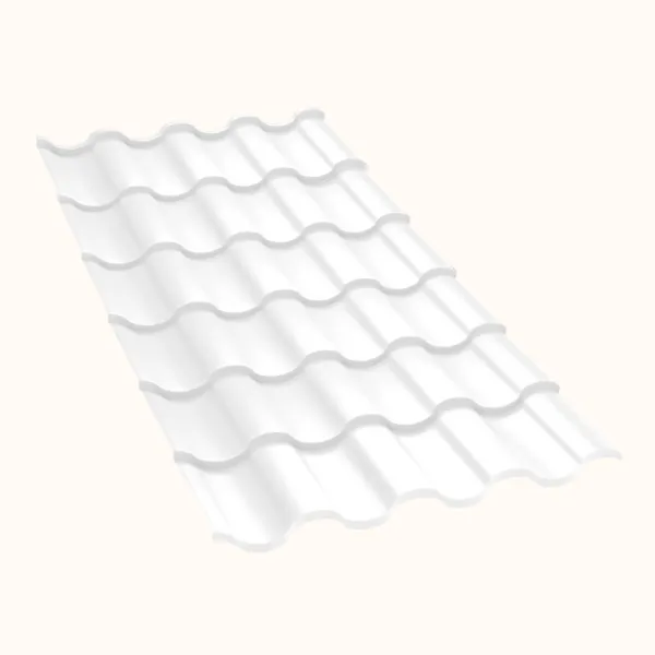Tôle imitation tuile Centro Blanc brillant - 6
