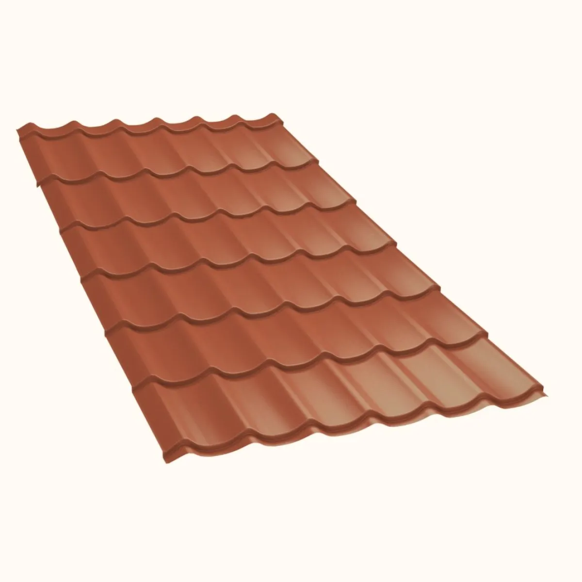 Tôle imitation tuile Platino Terre Cuite mat