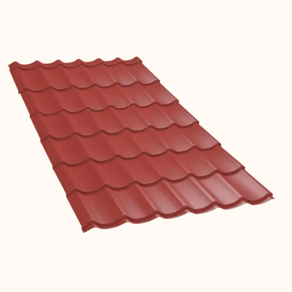 Tôle imitation tuile Platino Rouge mat - 5