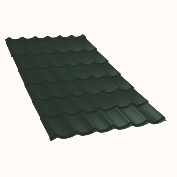 Tôle imitation tuile Platino Vert mat - 4