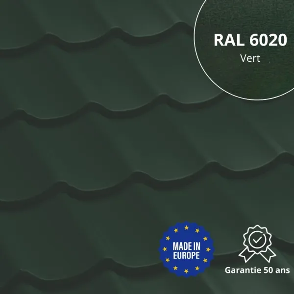 Tôle imitation tuile Vello Vert mat - 1