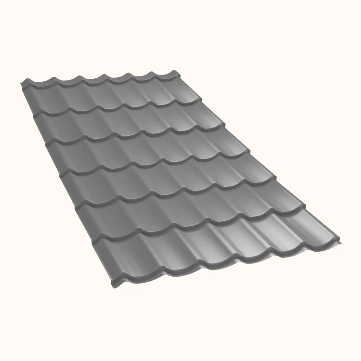 Tôle imitation tuile Vello Gris Clair brillant