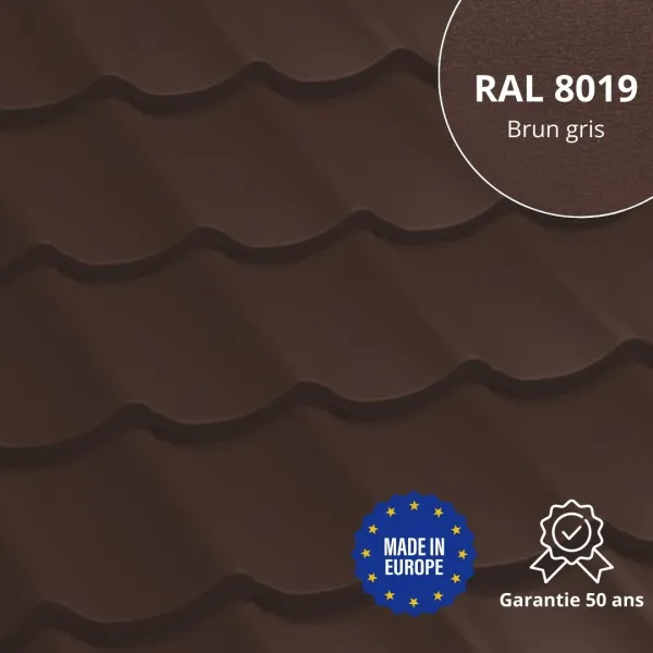 Tôle de tuile Vello Brun Gris Mat