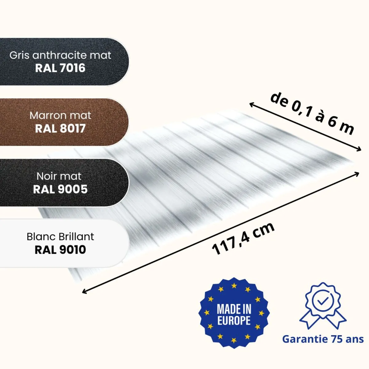 Tôle de bardage aluminium Plano Alu