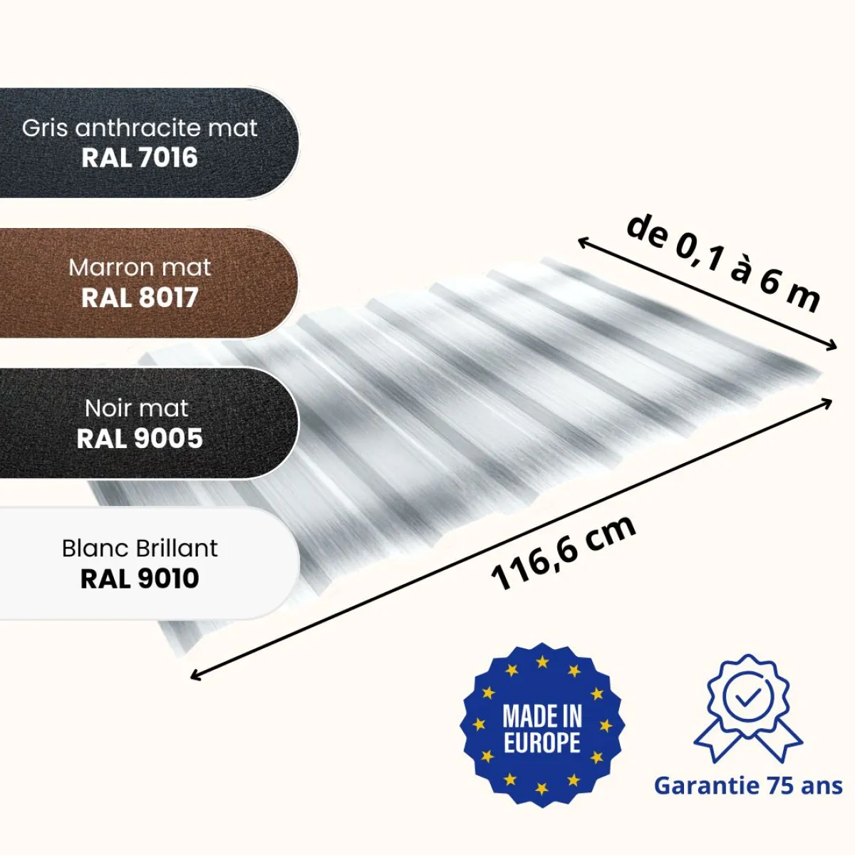 Tôle de bardage aluminium Vigo Alu