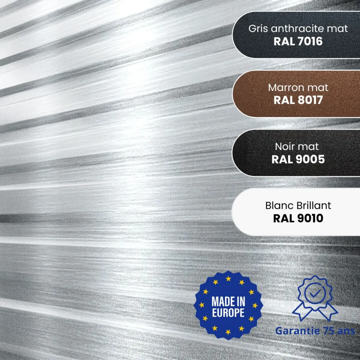 Tôle de bardage aluminium Medio Alu