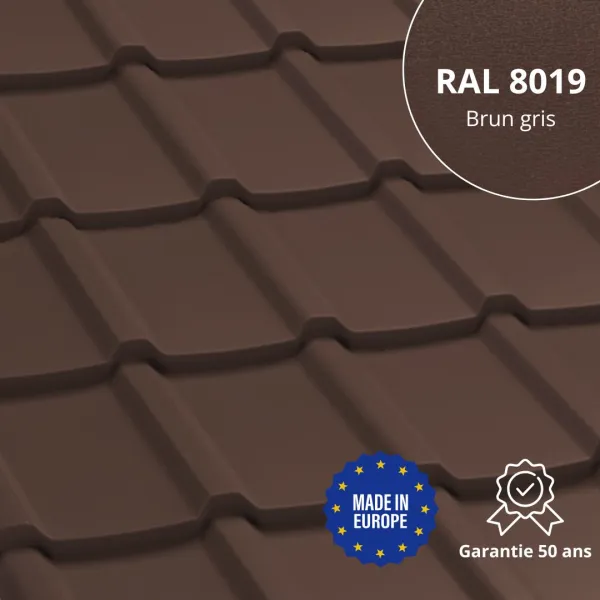 Tôle imitation tuile Allano Brun Gris mat - 1