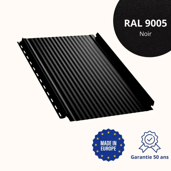 Joint debout Snap Lock micro-nervuré Noir mat - 1