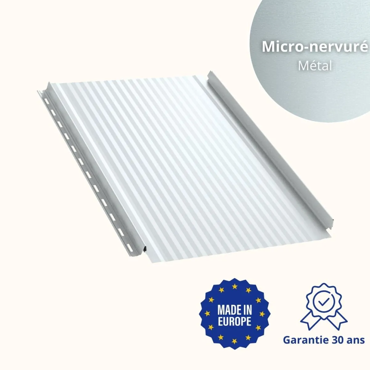 Joint debout Snap Lock micro-nervuré Métal
