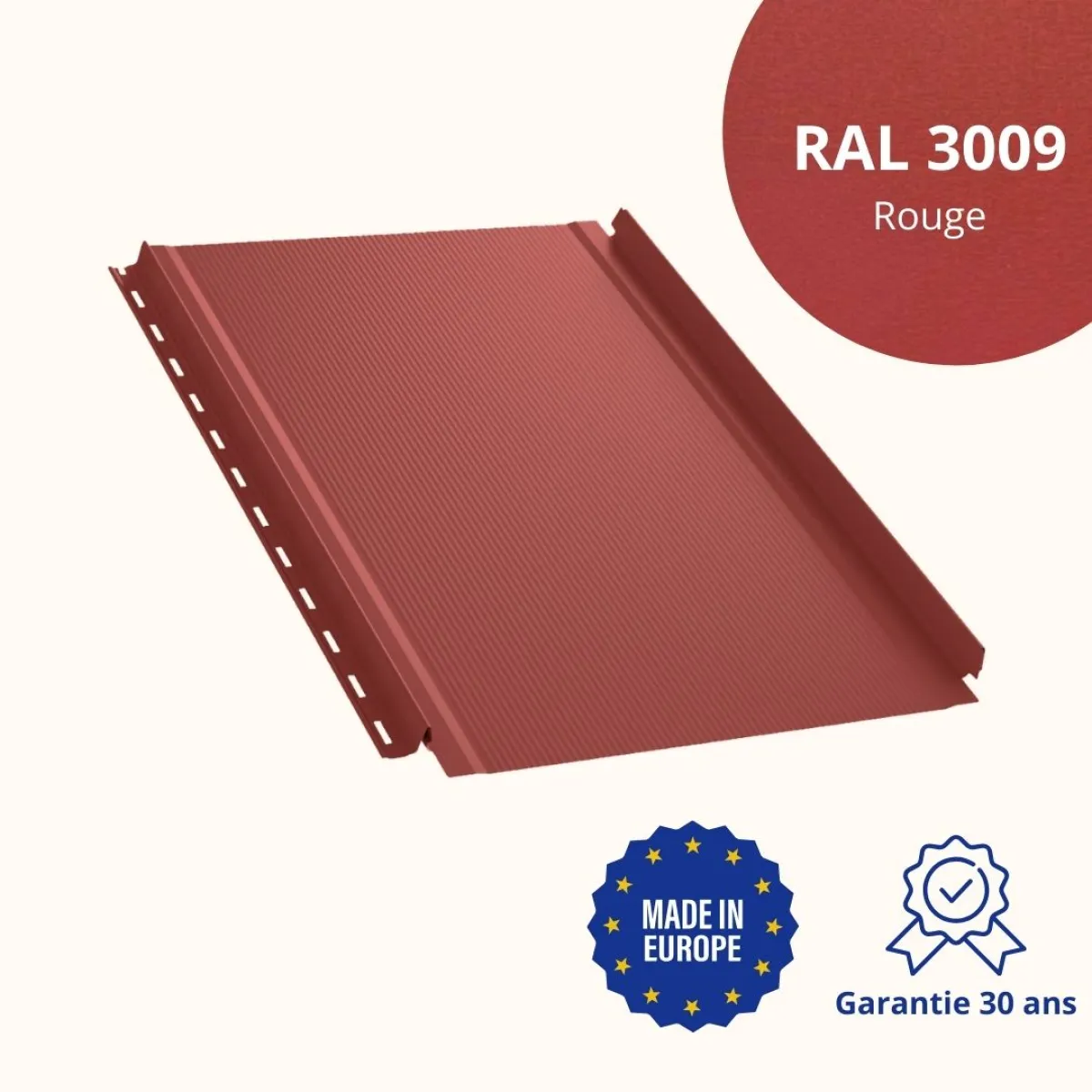 Joint debout Snap Lock semi-ondulé Rouge mat