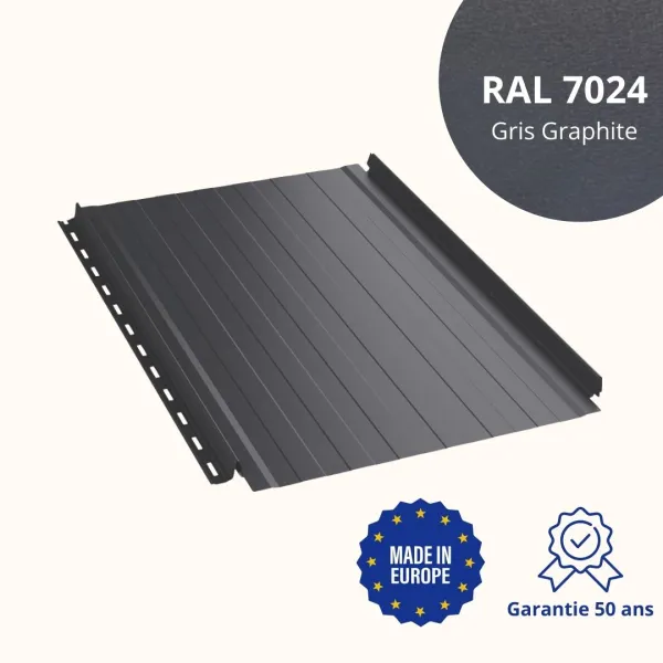 Joint debout Snap Lock ondulé Gris Graphite mat - 1