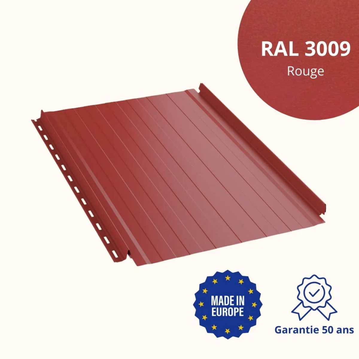 Joint debout Snap Lock ondulé Rouge mat