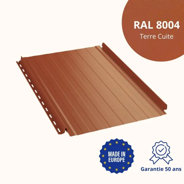 Joint debout Snap Lock ondulé Terre Cuite mat - 1