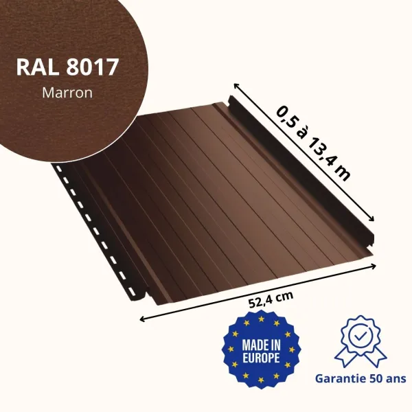 Joint debout Snap Lock ondulé Marron mat - 2