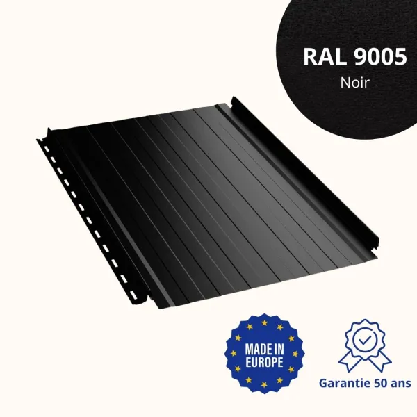 Joint debout Snap Lock ondulé Noir mat - 1