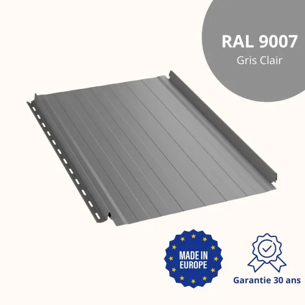 Joint debout Snap Lock ondulé Gris Clair brillant - 1