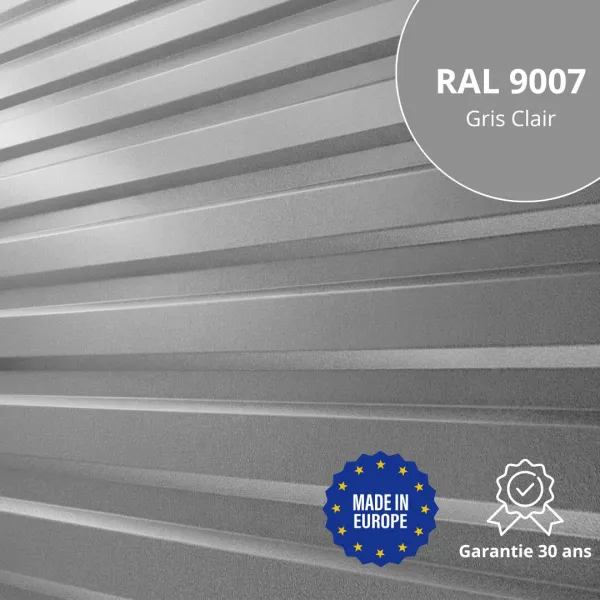 Tôle de bardage bac acier Medio Gris Clair brillant - 1