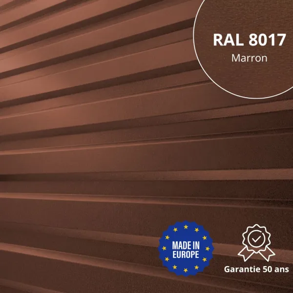 Tôle de bardage bac acier Medio Marron mat - 1