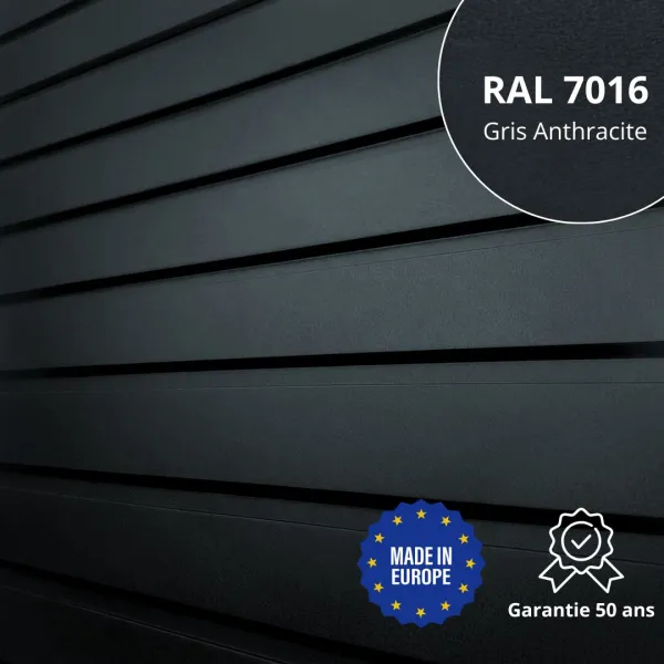 Panneau de Bardage bac acier Plano Gris Anthracite mat - 1
