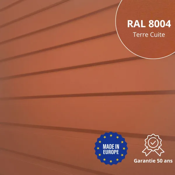 Panneau de Bardage bac acier Plano Terre Cuite mat - 1
