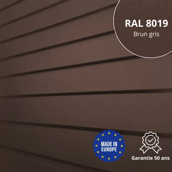 Panneau de bardage bac acier Plano Brun Gris mat - 1