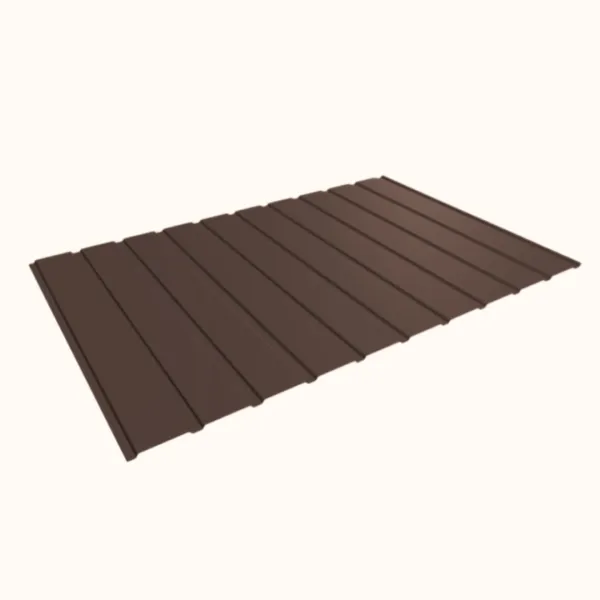 Panneau de bardage bac acier Plano Brun Gris mat - 4