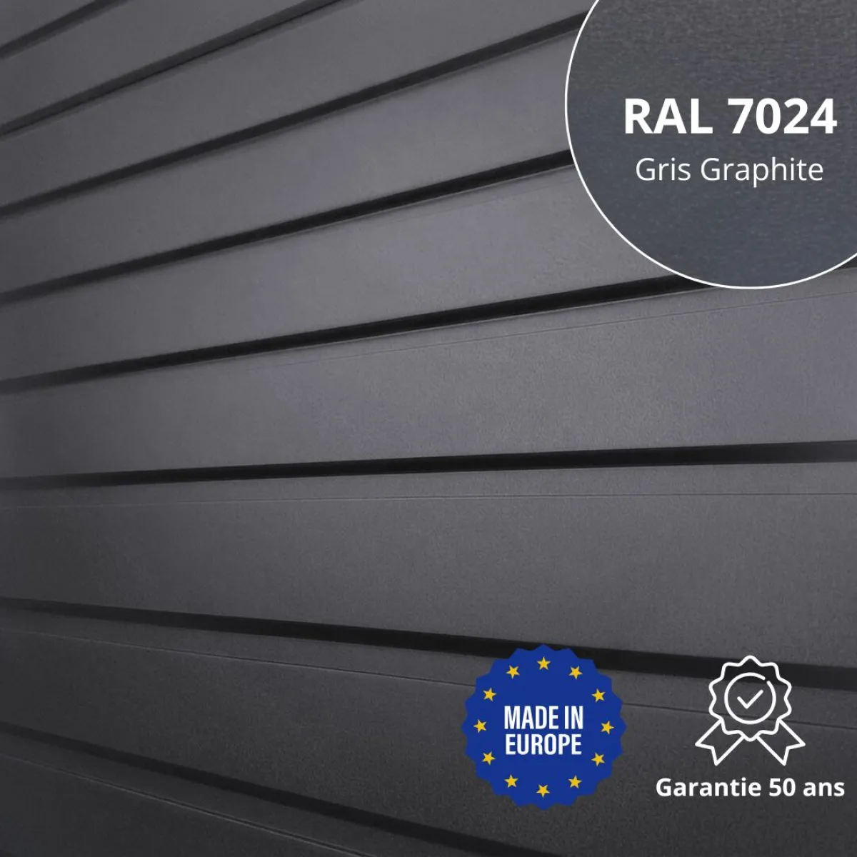 Panneau de Bardage bac acier Plano Gris Graphite mat