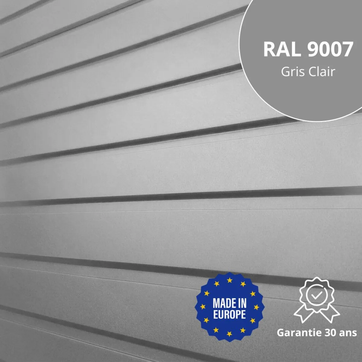 Panneau de Bardage bac acier Plano Gris Clair brillant