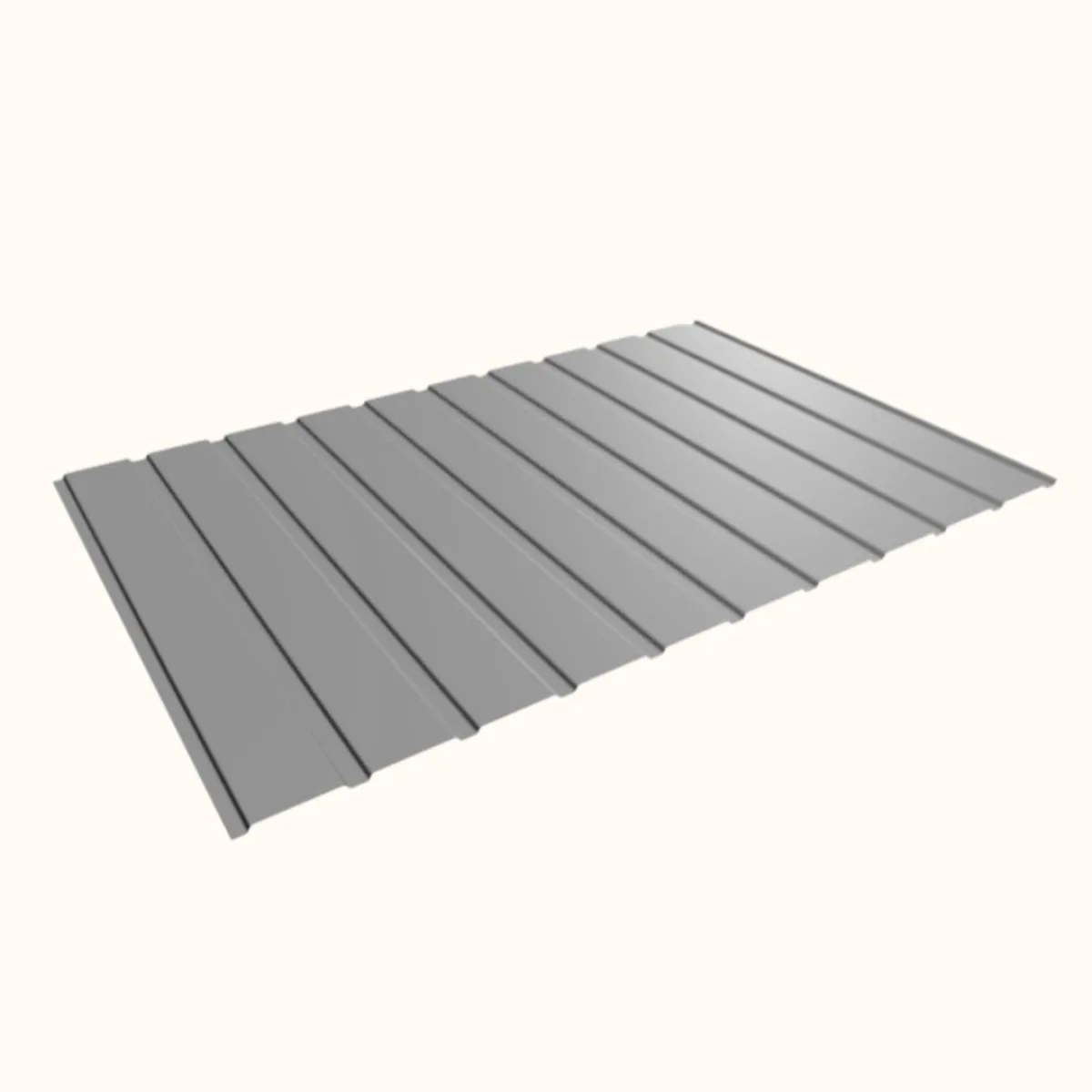 Panneau de Bardage bac acier Plano Gris Clair brillant