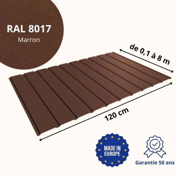 Panneau de Bardage bac acier Plano Marron mat - 2