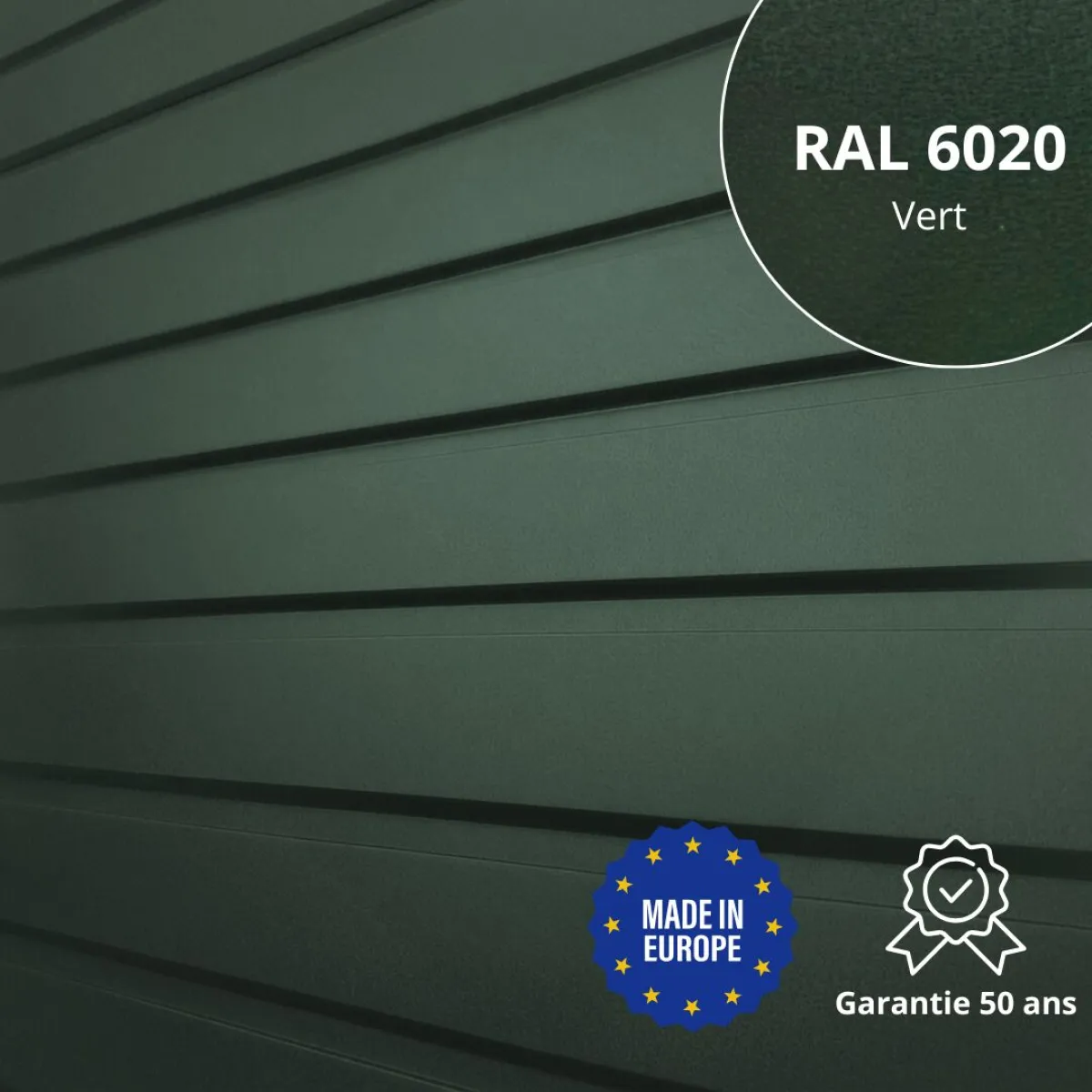 Panneau de Bardage bac acier Plano Vert mat