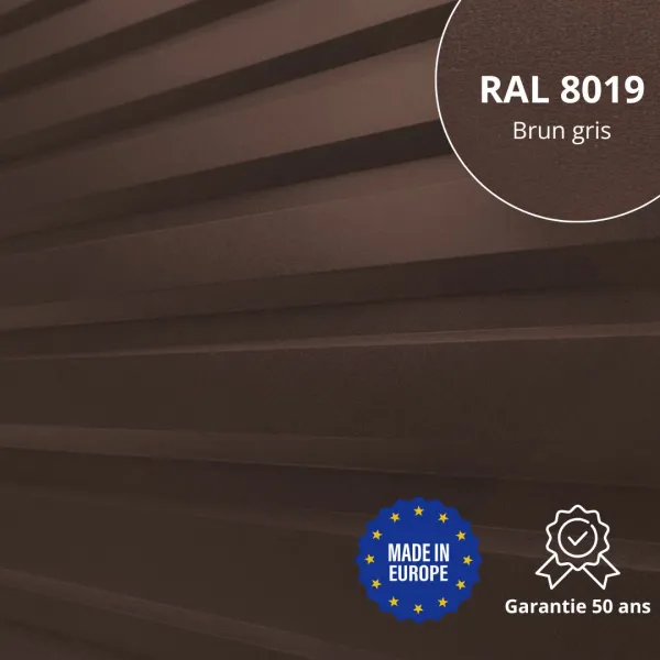 Tôle de bardage bac acier Vigo Brun Gris mat - 1
