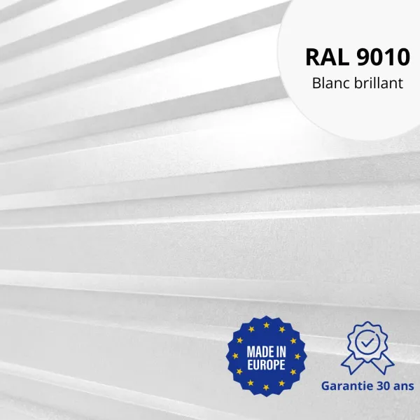 Tôle de bardage bac acier Vigo Blanc brillant - 1