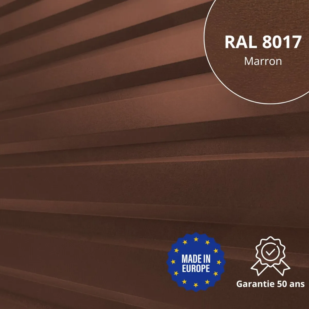 Tôle de bardage bac acier Vigo Marron mat